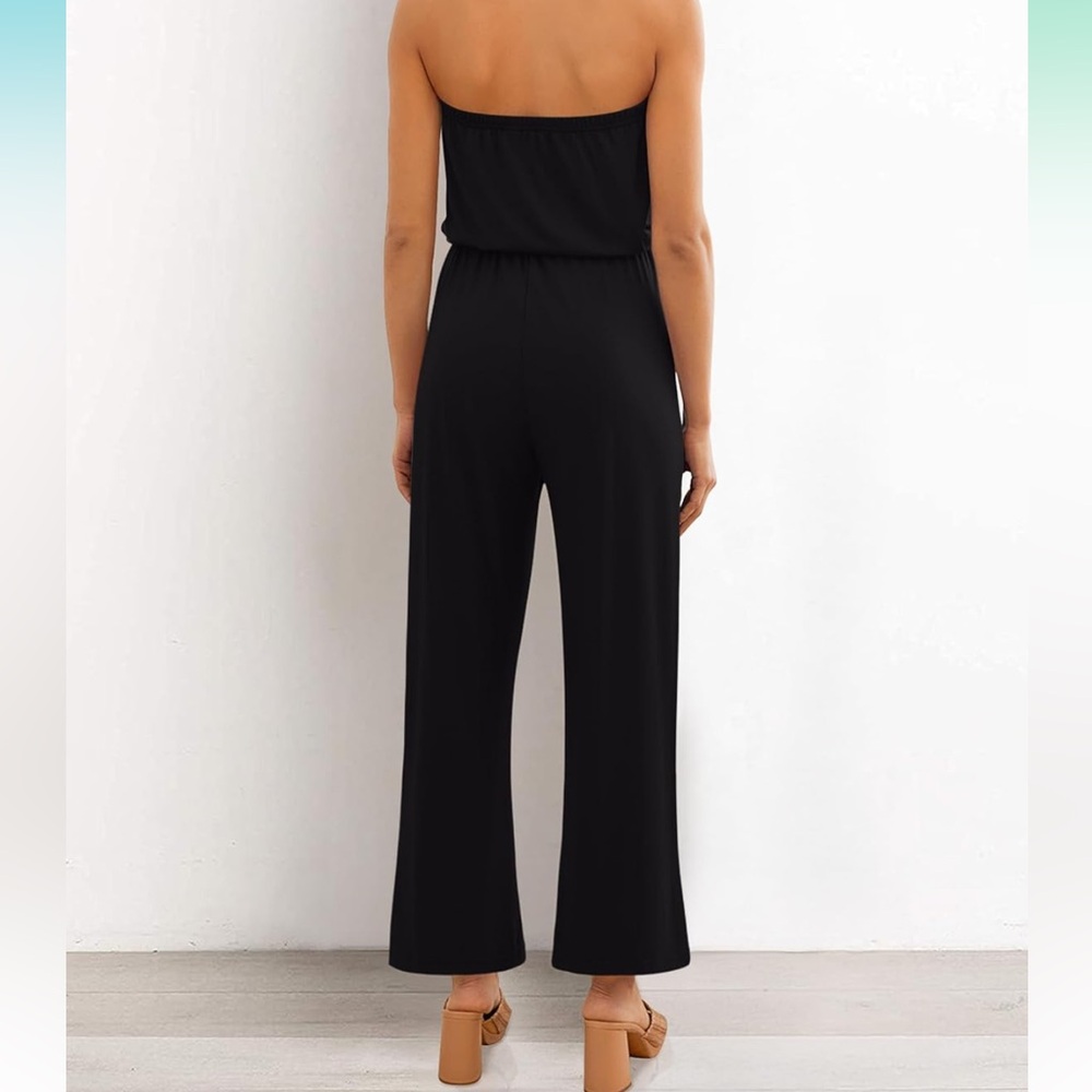 NWT Black Strapless Jumpsuit - Picture 3 of 9